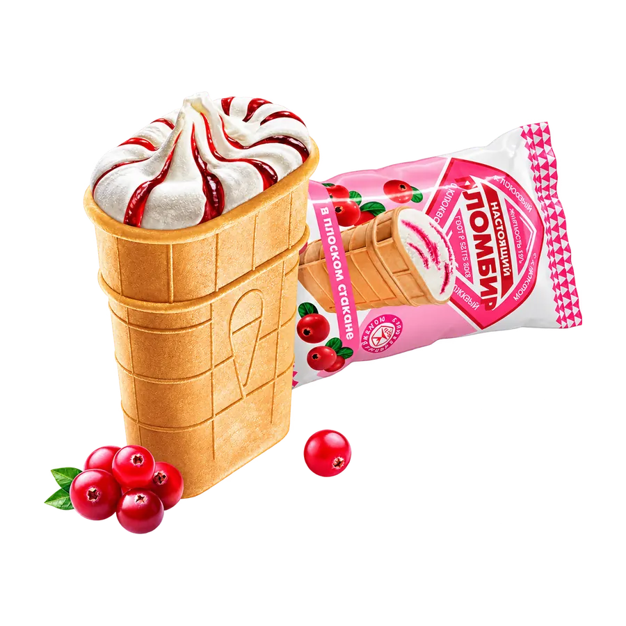 Плоский стаканчик клюква