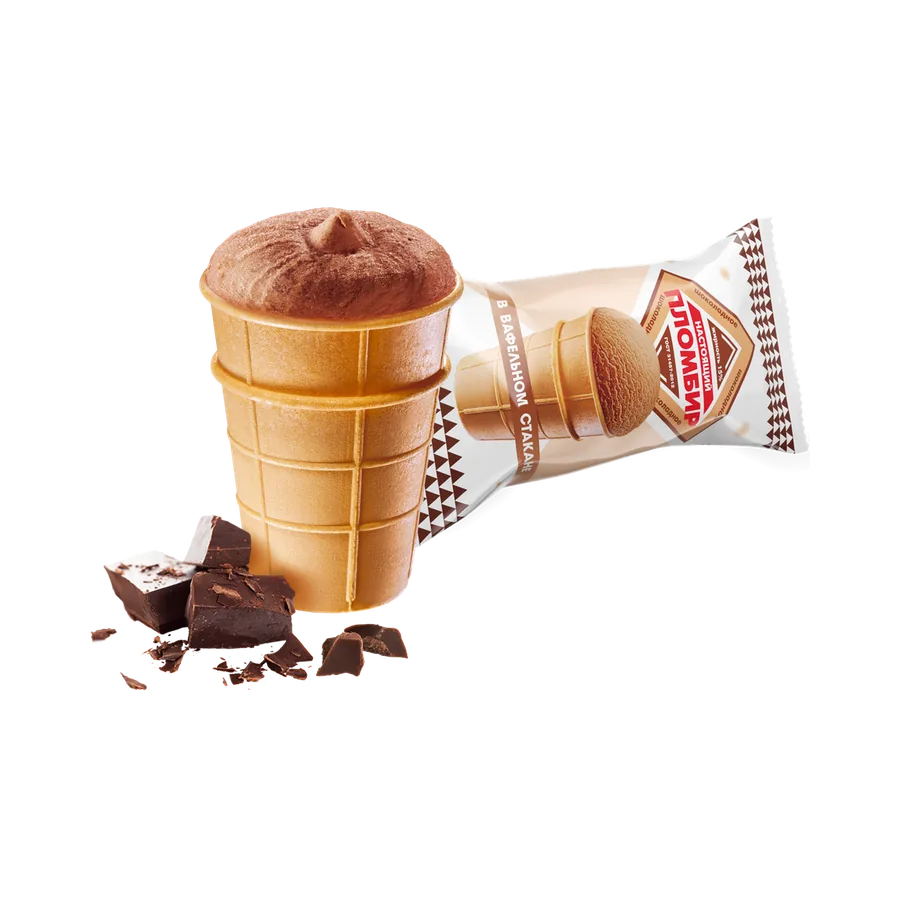 Вафельный стаканчик шоколадное