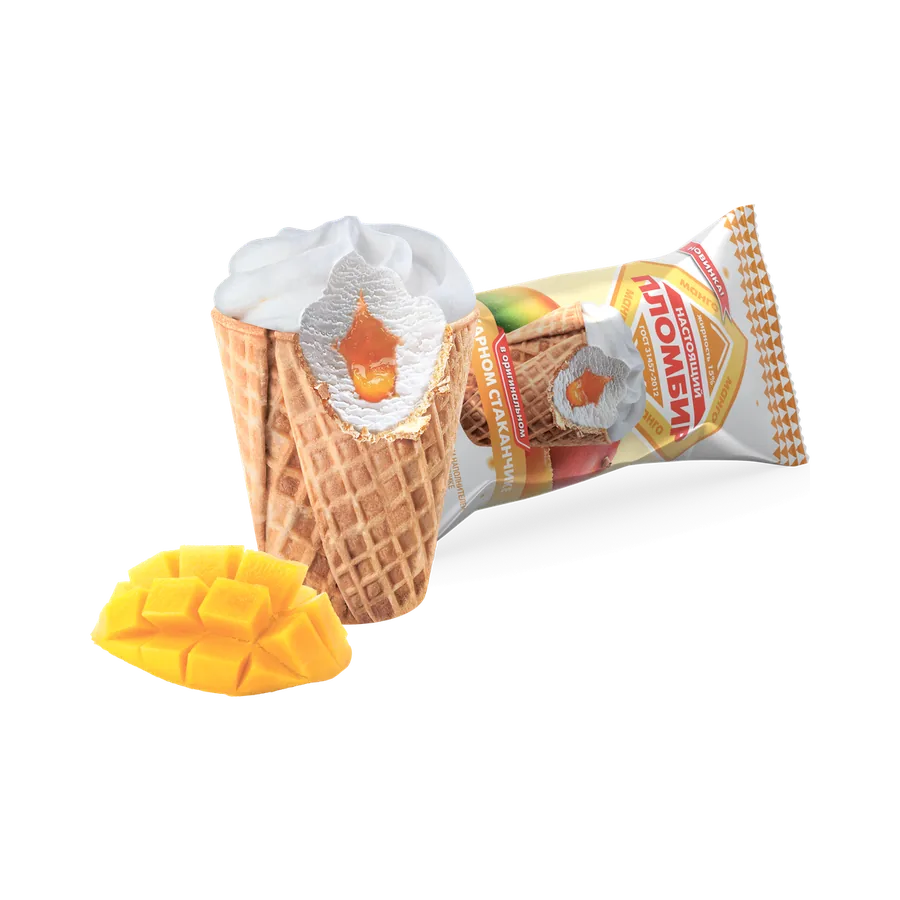 Сахарный стаканчик с начинкой манго