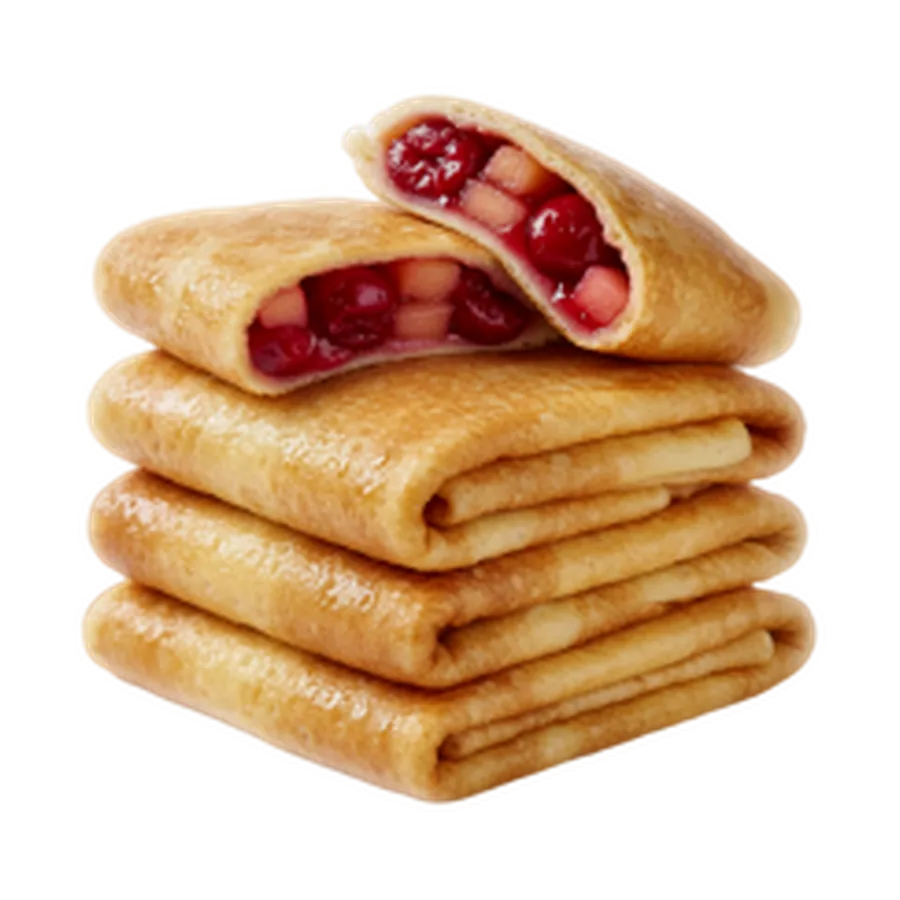 Блинчики с вишней и яблоком