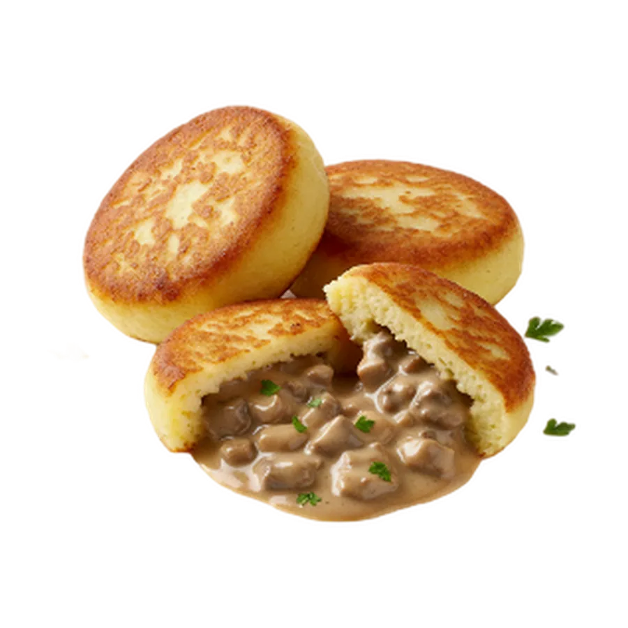 Крокетоны картофельные с грибами и ветчиной